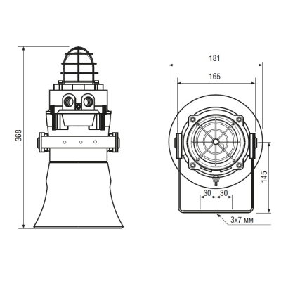Взрывозащищённая сирена-маяк  BExDCS110-05D