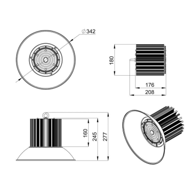 Купольный подвесной светодиодный светильник LTN PRO-2 100
