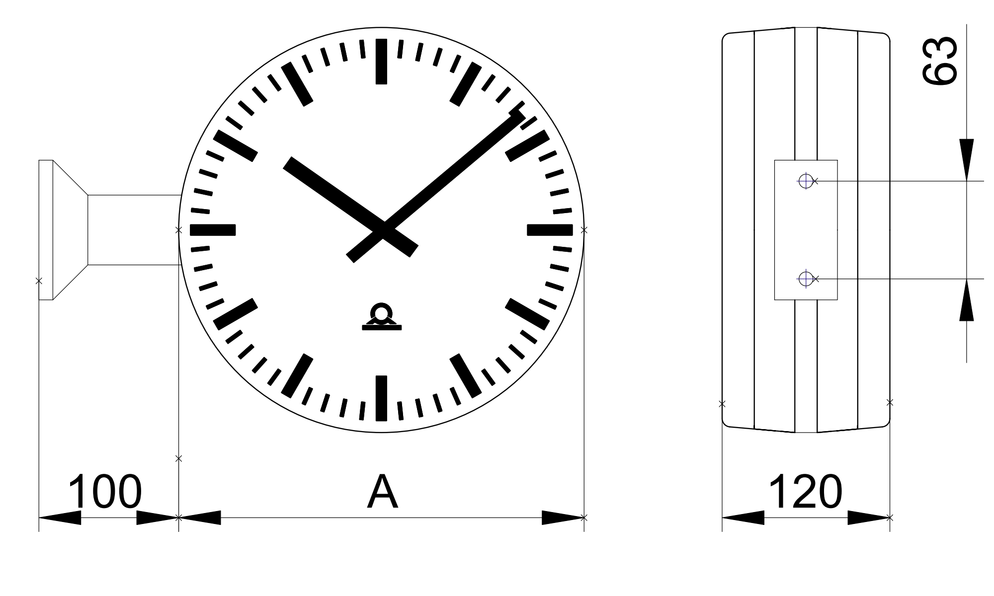 Размер настенных часов