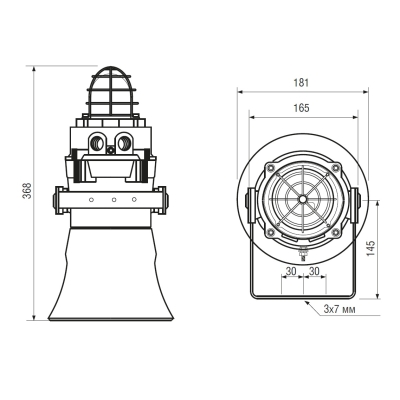 Взрывозащищённая сирена-маяк  BExCS110-L1D