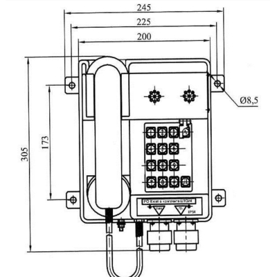Взрывозащищённый телефонный аппарат (группа 1) ТАШ1-15
