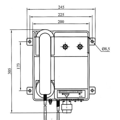Взрывозащищённый телефонный аппарат  (группа 2) ТАШ1-12