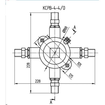 Взрывозащищённая соединительная коробка КСРВ-4-4/0