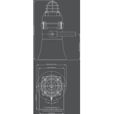 Взрывозащищенный звуковой сигнализатор и светодиодный маяк BExCS110-L2