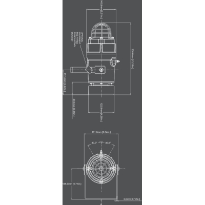 Взрывозащищенный радиальный сигнализатор и ксеноновый строб-маяк для пылевых сред D1xC1X05R vers D