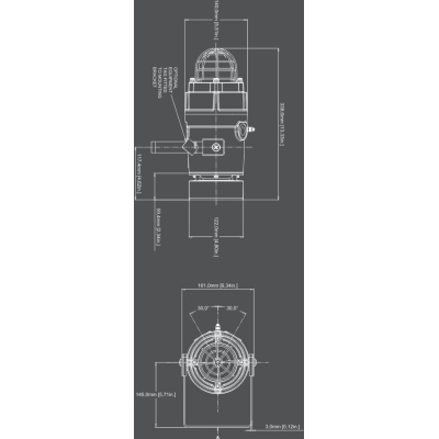 Взрывозащищенный радиальный сигнализатор и ксеноновый строб-маяк для газовых сред D1xC2X10R