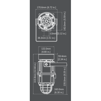 Взрывозащищенный радиальный сигнализатор и строб-маяк E2xC1X05R