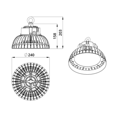 Купольный подвесной светодиодный светильник LTN PRO-4 100