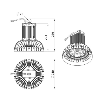 Купольный высокотемпературный светодиодный светильник LTN PRO-4 50 ip67
