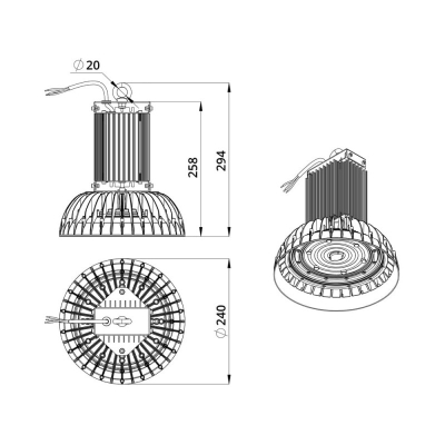 Купольный высокотемпературный светодиодный светильник LTN PRO-4 100 ip67