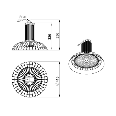 Купольный высокотемпературный светодиодный светильник LTN PRO-4 150 ip67