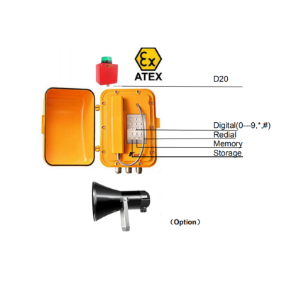 Взрывозащищенный телефон аналоговый, с опциями (маяк, громкоговоритель) KNEX6 