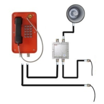Взрывозащищенный телефон аналоговый с клавиатурой с громкоговорителем