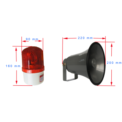 Всепогодный аналоговый телефон  с громкоговорителем и световой сигнализаций JR103-CB-L-H
