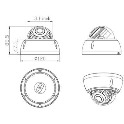 5 Мп купольная IP-видеокамера с микрофоном и ИК-подсветкой STC-IPM5540A OPTi 