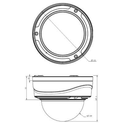 8-мегапиксельная купольная антивандальная камера с ИК-подсветкой и моторизованным объективом STC-IPM8512A rev.3