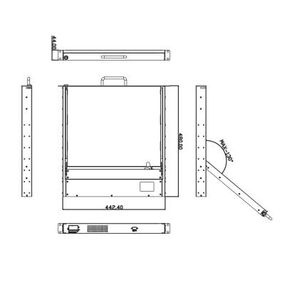 Промышленная KVM-консоль dual rail AMK701-19PBRU