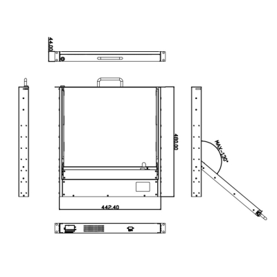 Промышленная KVM-консоль dual rail AMK701-19UBHRU