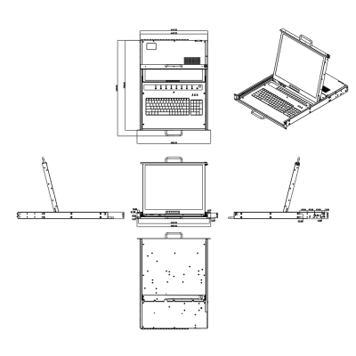Промышленная KVM-консоль dual rail AMK708-19CBRUD