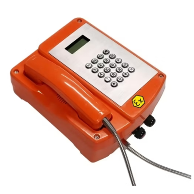 Взрывозащищенный аналоговый телефон с функцией свободные руки, с дисплеем, полной клавиатурой, с взрывозащищенным маяком JREX106-QNES 