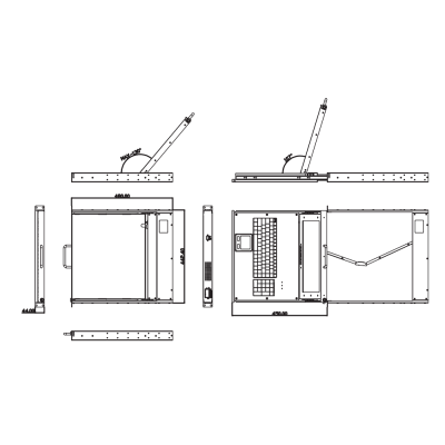 Промышленная KVM-консоль single rail AMK801-19UBRU