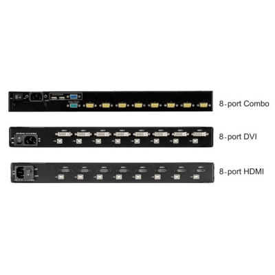 Промышленная KVM-консоль dual rail для 8 компьютеров AMK708-19VBRU