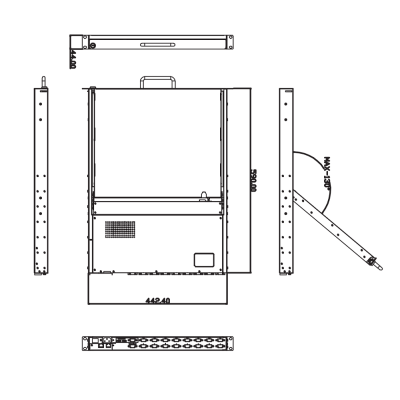 Промышленная KVM-консоль на 16 компьютеров AMK816-19CBRU