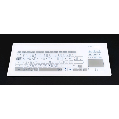 Емкостная стеклянная клавиатура с тачпадом и защитным кожухом