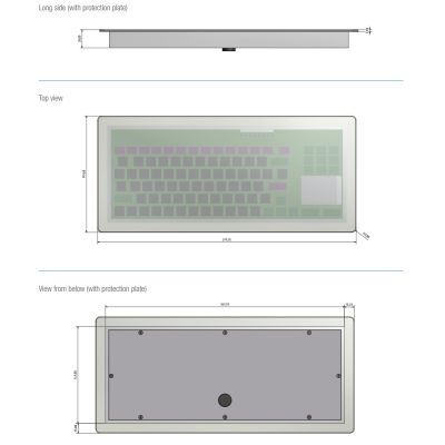 Емкостная стеклянная клавиатура с тачпадом и защитным кожухом TKR-086-TOUCH-ADHC-USB-US/EU