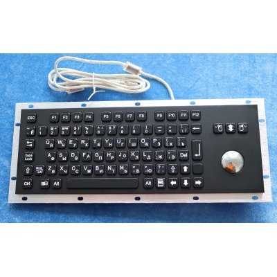 Промышленная антивандальная встраиваемая клавиатура с трекболом