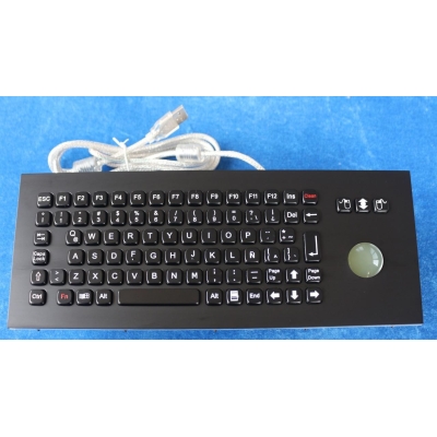 Промышленная антивандальная встраиваемая клавиатура с трекболом