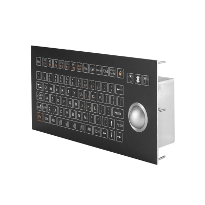 Промышленная панельная мембранная клавиатура с трекболом K-TEK-D333-OTB-FN-SW-B-US/RU-PS2