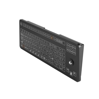 Промышленная настольная мембранная клавиатура с трекболом K-TEK-D396-OTB-KP-FN-DT-SW-US/RU-USB