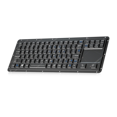 Промышленная панельная клавиатура с тачпадом и подсветкой K-TEK-M315TP-FN-BL-FC-ML-US/RU-USB