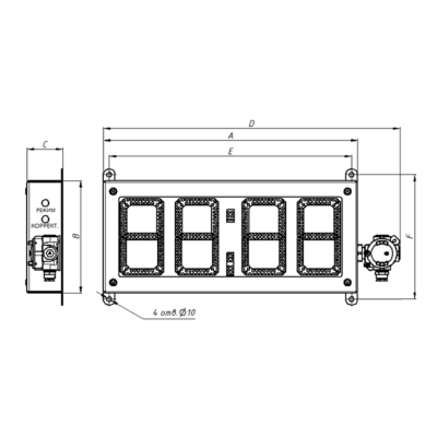 Взрывозащищенные светодиодные информационные табло (часы)  ПГС-ЧАСЫ (SA-INDICATOR/CLOCK) 