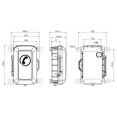 Промышленный всепогодный аналоговый телефон с фонарем TALK-1206-L