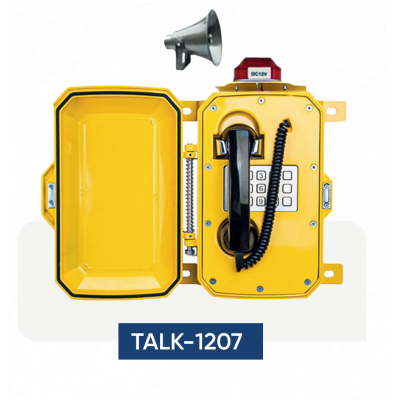 Промышленный всепогодный аналоговый телефон с фонарем и рупором