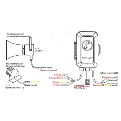 Промышленный всепогодный аналоговый телефон с фонарем и рупором TALK-1207