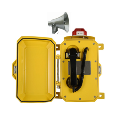 Промышленный всепогодный аналоговый телефон с фонарем и рупором