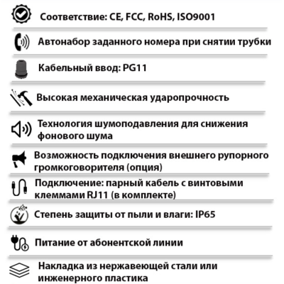 Промышленный всепогодный аналоговый телефон TALK-1204-AD