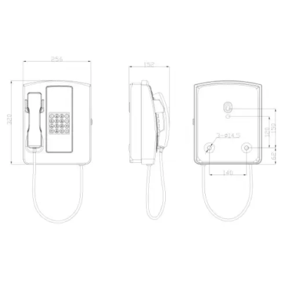 Промышленный аналоговый телефон с дисплеем для общего пользования TALK-5113-D