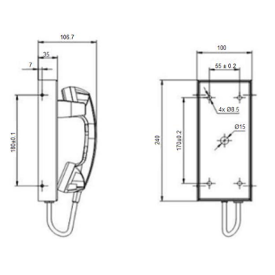 Промышленный всепогодный аналоговый телефон прямой связи TALK-4105