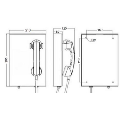 Промышленный антивандальный аналоговый телефон прямой связи TALK-4103