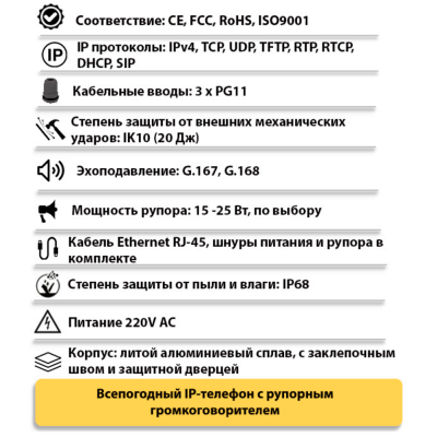 Промышленный всепогодный IP-телефон с рупором TALK-3802