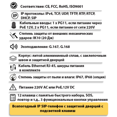 Промышленный всепогодный IP-телефон TALK-3810