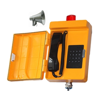 Промышленный всепогодный IP-телефон с рупором и фонарем