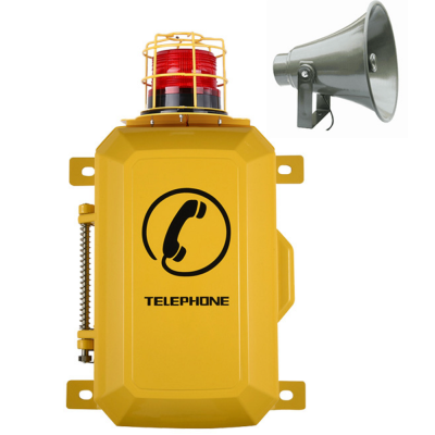 Промышленный всепогодный IP-телефон прямого вызова с рупором и фонарем