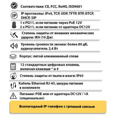 Промышленный всепогодный IP-телефон TALK-3820