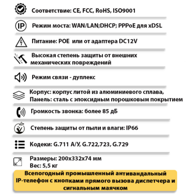 Промышленное всепогодное переговорное IP-устройство TALK-3310