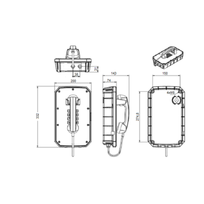 Судовой всепогодный аналоговый телефон TALK-S-101-AD